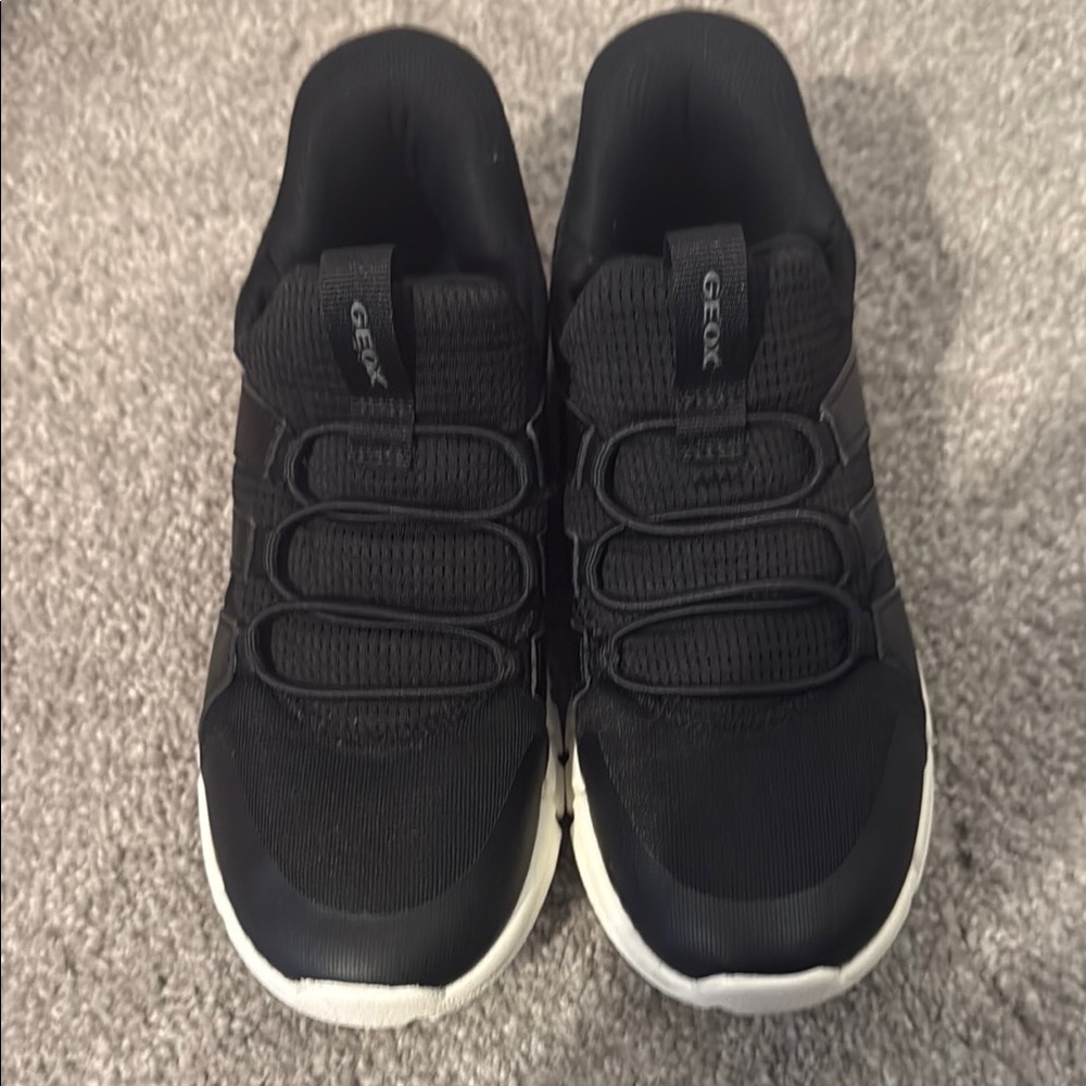 Boys Geox Black and White Athletic Sneakers